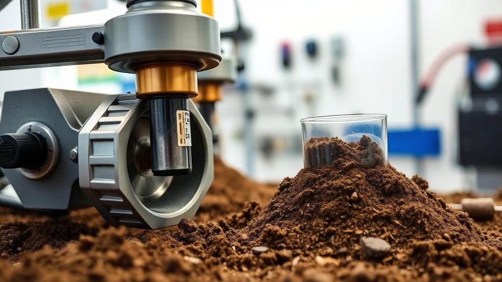 Soil core samples analyzed in a geotechnical laboratory